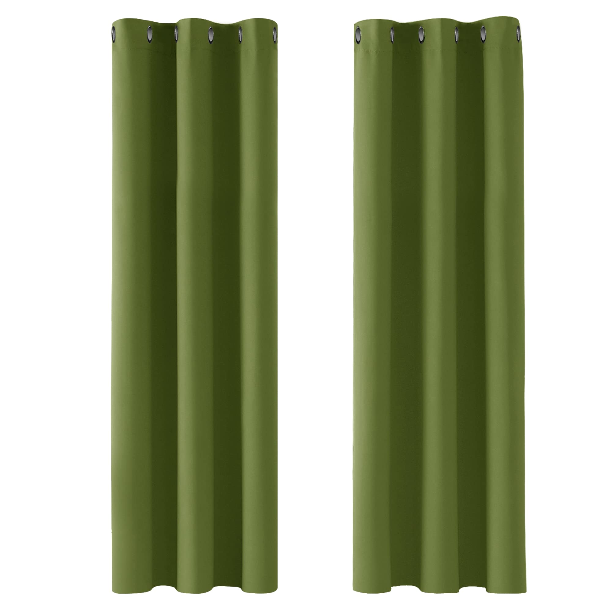 Deconovo Super Soft Window Treatments Thermal Insulated Blackout Curtains Eyelet Curtains for Nursery Green 42 x 72 Inch 2 Panels