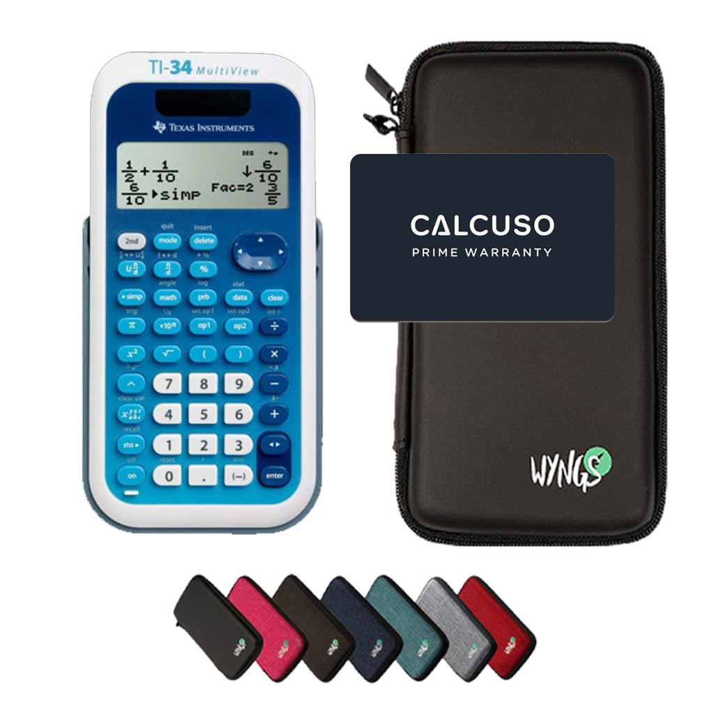 TI-34 MultiView + Protective Case + Prime Warranty