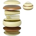 Camping Picnic Dishes Set, 17PCS Portable Plastic Reusable Cutlery Set for 4, Outdoor Essential Plate Cup Set with Chopsticks and Spoons,BPA Free, Portable Small Size, Not Microwave/Dishwasher Safe