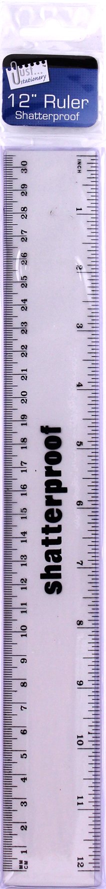Just Stationery 6072/72 12 inch plastic Shatterproof Ruler