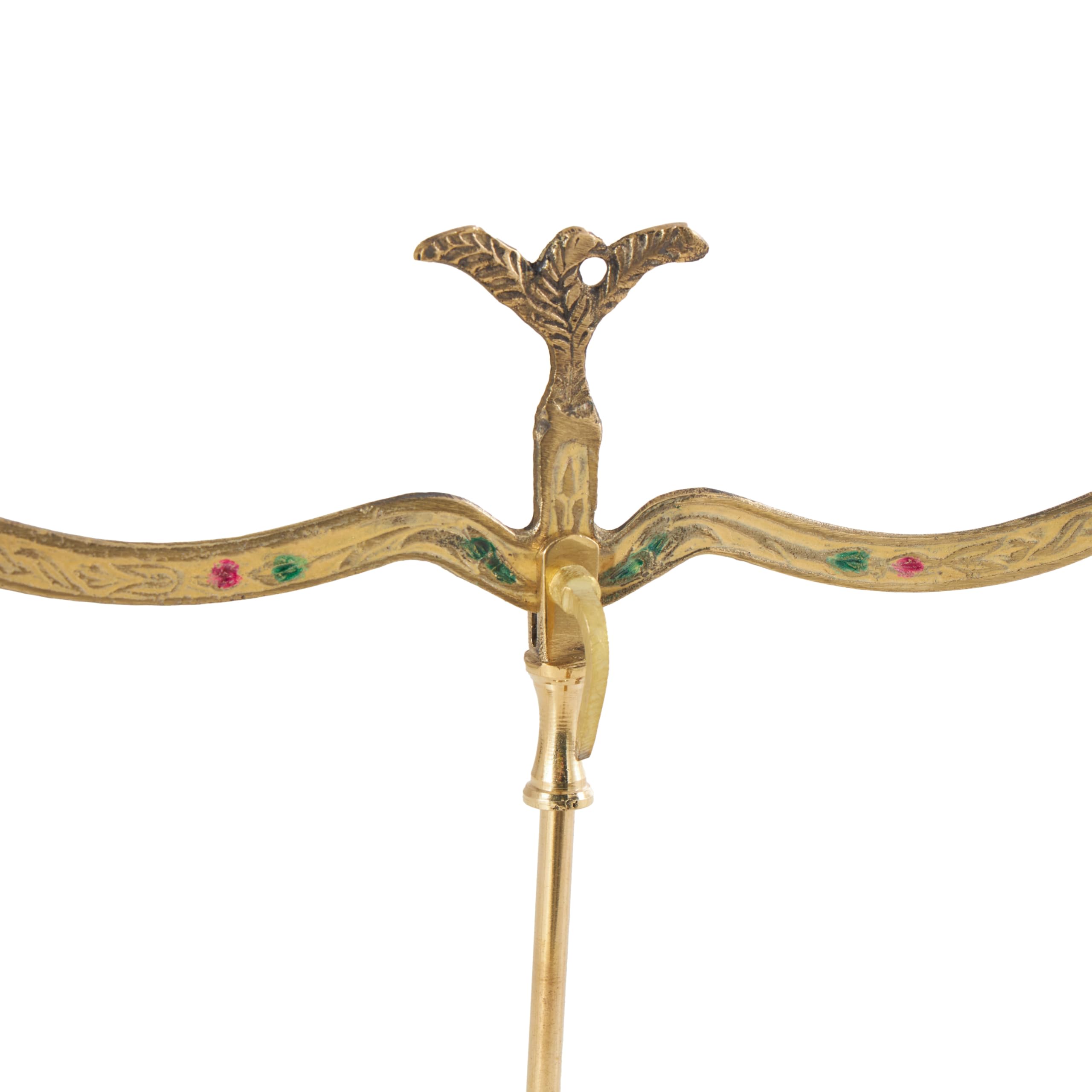 Deco 79 Metal Small Vintage Style Decorative Scales with Red and Green Floral Accents, 12