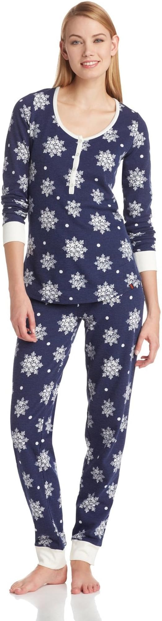 Tommy Hilfiger Women's Hanging Thermal Pajama Set, Medium Heather Grey