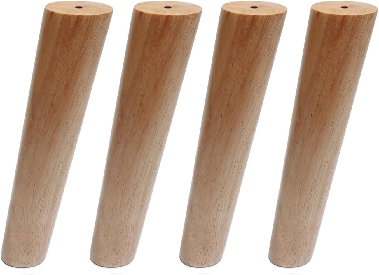 Round Solid Wood Furniture Legs Sofa Replacement Legs Perfect for Mid-Century Modern/Great IKEA hack for Sofa, Couch, Bed, Coffee Table (Original Wood Color, 12 Inches,Set of 4)