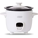 Dash DRCM200GBWH04 Mini Rice Cooker Steamer with Removable Nonstick Pot, Keep Warm Function & Recipe Guide, 2 cups, for Soups