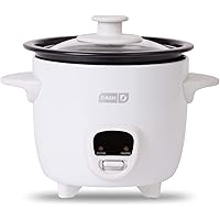 DASH Mini Rice Cooker Steamer with Removable Nonstick Pot, Keep Warm Function & Recipe Guide, Half Quart, for Soups, Stews, G