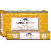 Satya Sandalwood Incense Sticks &ndash; 12 Box Value Pack &ndash; Hand-Rolled in India &ndash; Calming &amp; Earthy Aroma