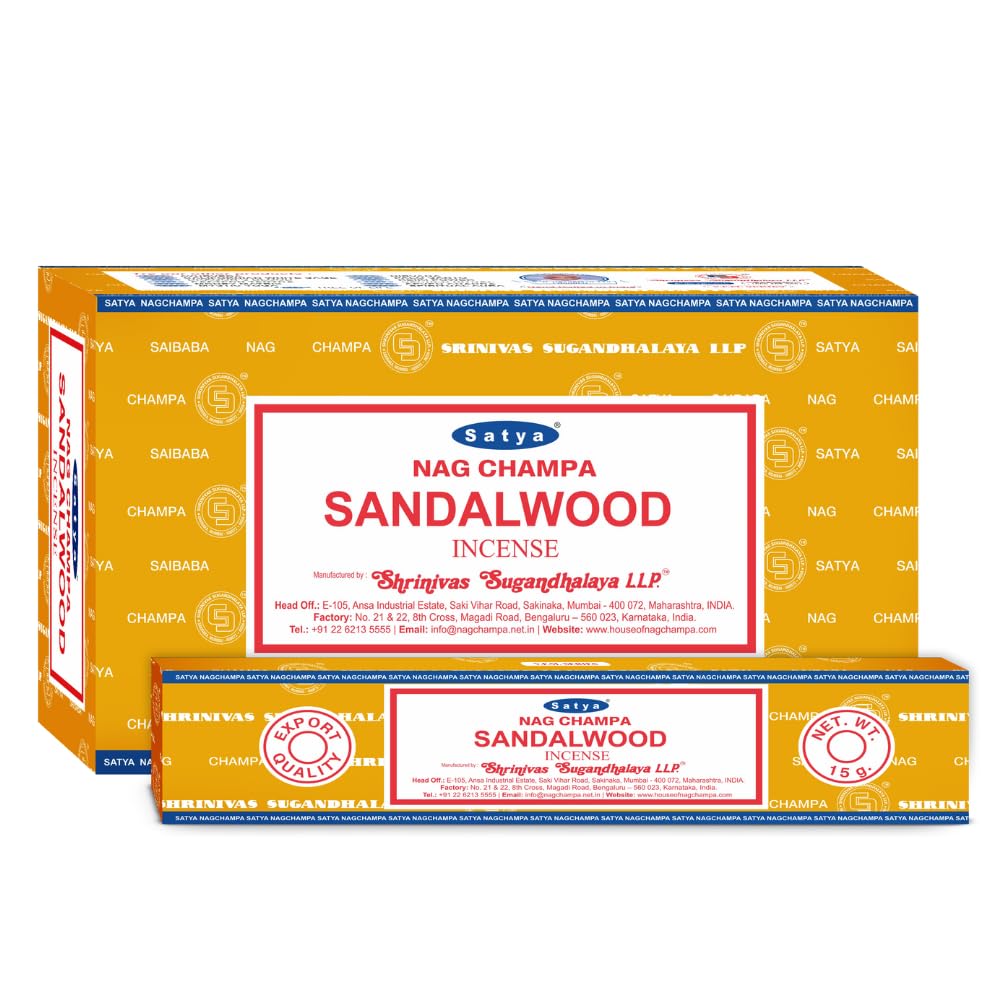 Nag Champa - Set de regalo de Satya en variedades Sunrise, Sandalwoo