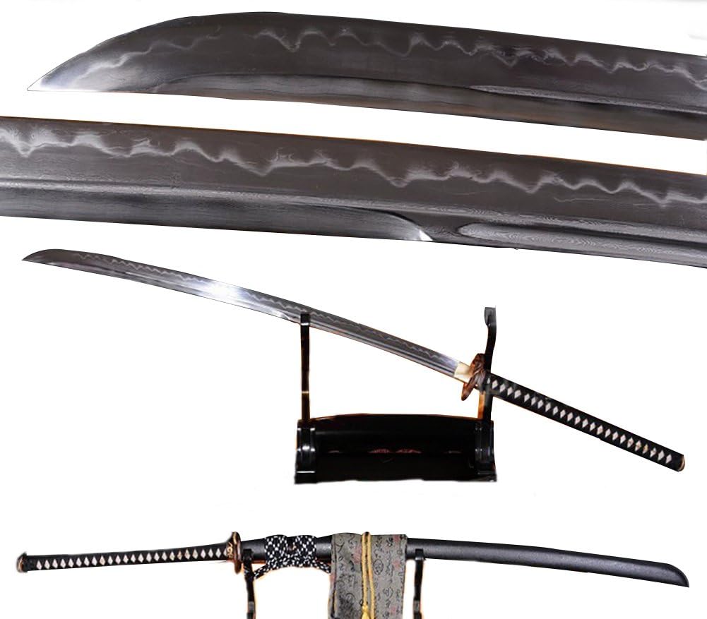Lyuesword Japanese Battle Ready Sword Full Tang Sword Folded Steel Clay Tempered Katana