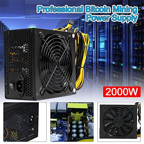 Power Supply New 2000W ATX Gold Mining Power Supply SATA IDE 8 GPU for ETH BTC Ethereum, Suitable for ore machines and servers (Black) - Thumbnail 2