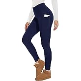 GAYHAY Fleece Lined Leggings Women with Pockets - Thermal High Waisted Winter Yoga Pants Warm Thick Leggings for Workout