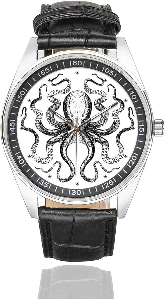 InterestPrint - Reloj de Pulsera para Hombre, Correa de Piel ...