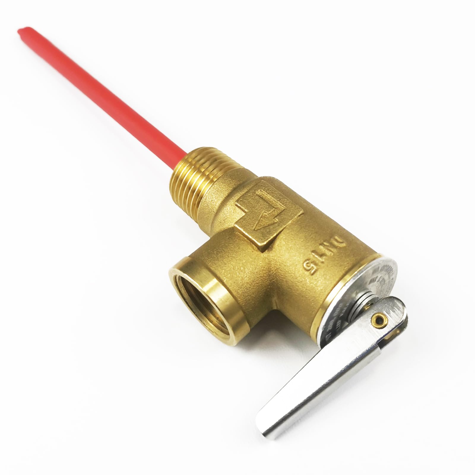 Photo 1 of LECLOC RV Water Heater Temperature & Pressure Relief Valve, 210°F 150 psi Thickened Brass Safety Relief Valve for Hot Water Heater Tank, Pressure Release Valve with Epoxy-Coated Probe, 1/2" NPT Thread