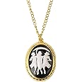HLENOK Agatha Harkness Cosplay Necklace with Pendant Women Alloy Gold Long Chain Sweater Necklace Jewellery Halloween Costume Accessory