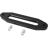 YaeKoo 10" Billet Polished Aluminum Hawse Fairlead Load Capacity 8000-15000 LBs with Mounting Hardware for Synthetic Winch Rope (Black, 10")