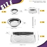Swpeet 5Pcs Magnetic Tool Tray Holder Kit w/ Pickup Tool Round Square Stainless view 2