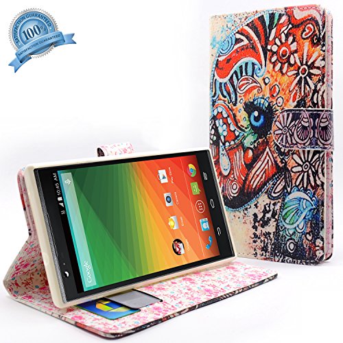 ZTE ZMAX/Z970 (T-Mobile) - NageBee - Design Dual-Use Flip PU Leather Fold Wallet Pouch Case with free Ultra-sensitive Stylus Pen (Wallet Cute Elephants)