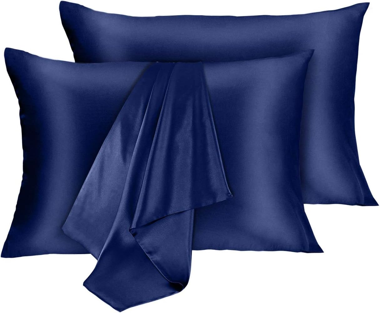 Midohome Silk Pillowcase for Hair and Skin, 100% Mulberry Silk Bed Pillowcase with Hidden Zipper, Both Side Silk Pillow Cover 19 Momme, Soft Breathable Smooth, 2 Pack Queen Size Pillow Case: Home & Kitchen