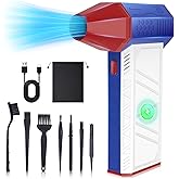 COSANO Electric Air Duster, 3 Gear Adjustable Mini Jet Blower 150000RPM, Adjustable Electric Duster Replace Compressed Air Can Rechargeable Air Blower for Computer Keyboard PC Car, White