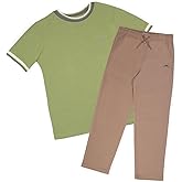 Tommy Bahama Boys Casual Crewneck Short Sleeve T-Shirt & Elastic Waist Pants Set, 2-Piece Back to School Outfit for Kids