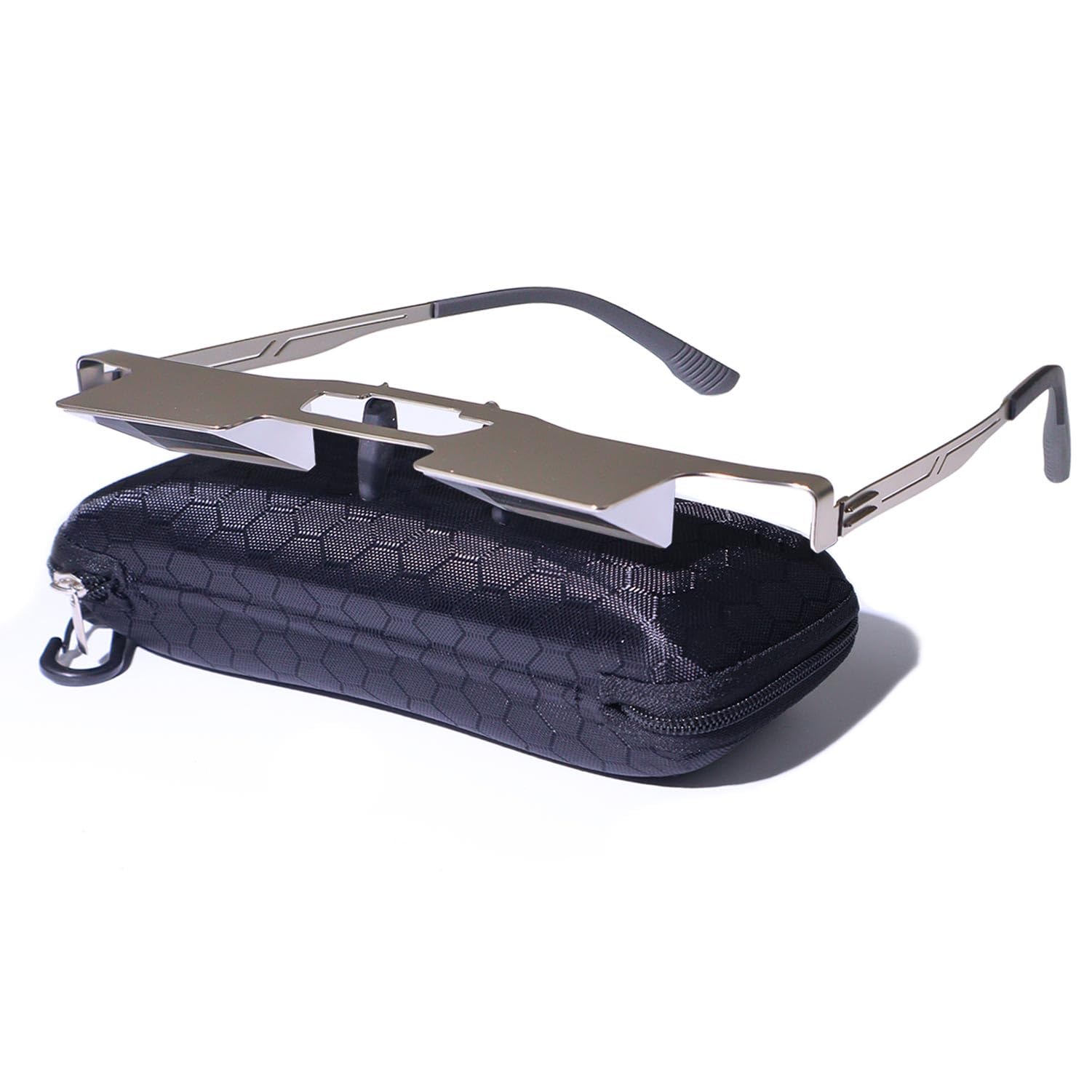 Lazy Glasses Prism Glasses for Watch TV, Read, or Browse Your Phone While Lying Down，New Upgraded Lighter and Clearer Lazy Glasses Spectacles for Lying Down, Reducing Neck and Cervical Strain (Silver)