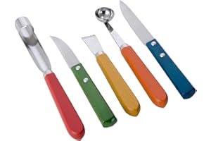 MIU France 5-Piece Stainless Steel Garnish Set with Colored Wood Handles