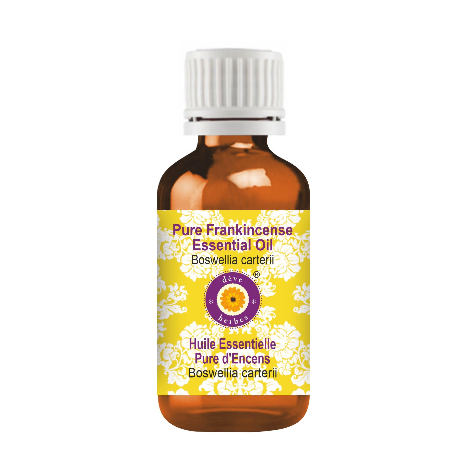 Deve Herbess Pure Frankincense Essential Oil (Boswellia carterii) Steam Distilled 15ml (0.50 oz)