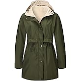 Xukiki Women Reversible Trench Coat Lightweight Jacket Long Hooded Overcoat Windbreaker Outdoor Raincoat