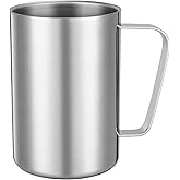 Bidponds 16.9oz/500ml Stainless Steel Double Wall Mug,Camping Mug,Suitable for Coffee, Milk,Juice,Tea and other Cold or Hot Drinks