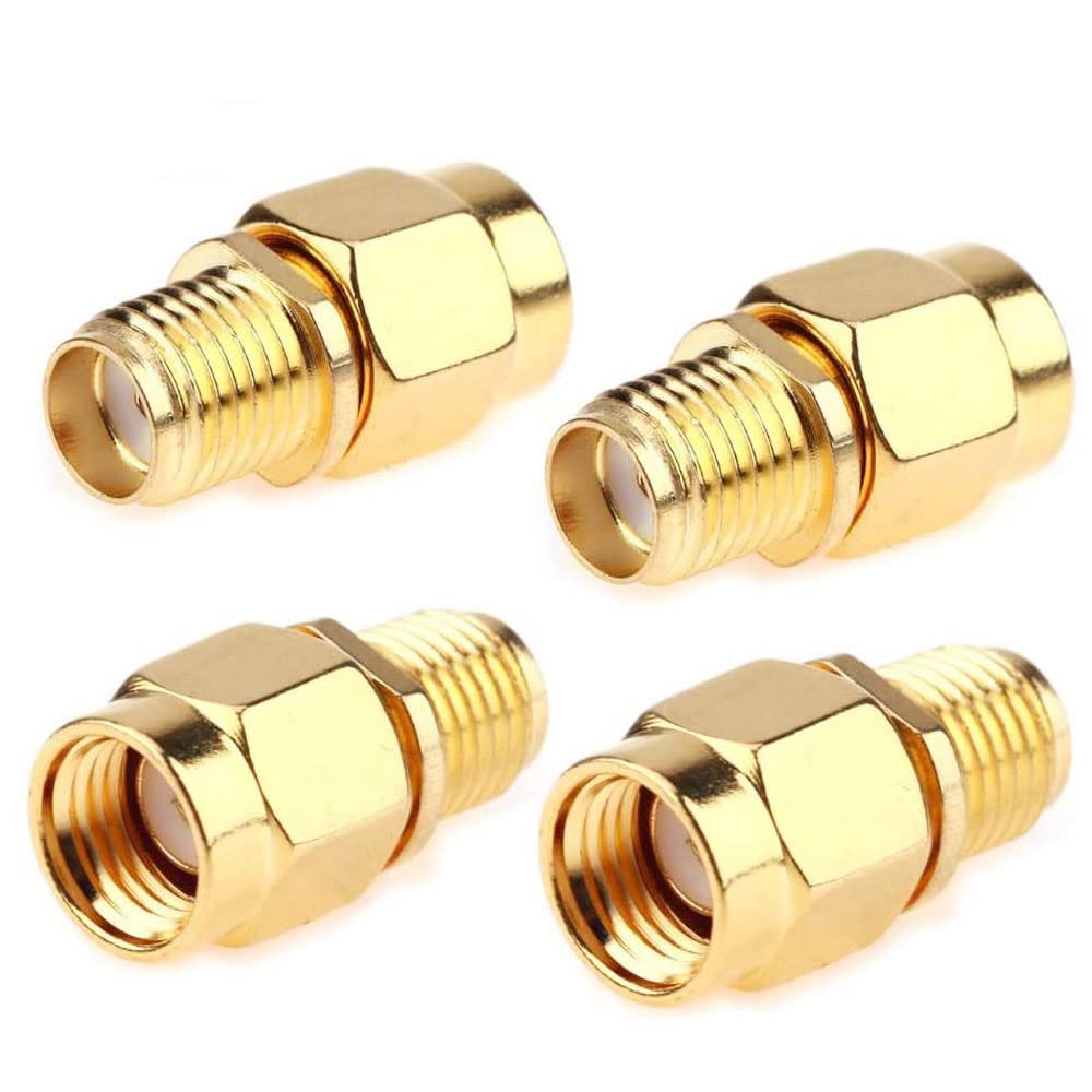 TengKo SMA Female to RP SMA Male Jack Adapter Connector Coaxial for WiFi Antenna Repeaters Radio Signal Extension Cable (4 Pack)