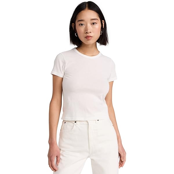 SLVRLAKE Women's Easy Tee Natural White, Natural White, XS at