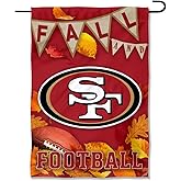 San Francisco 49ers Fall Leaves Decorative Football Garden Flag Double Sided Banner