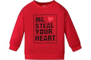Koijhnb Toddler Baby Boy Girl Valentines Outfit Letter Print Long Sleeve Sweatshirt Top Crewneck Pullover Red Sweater 1-5Y