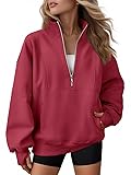 AUTOMET Womens Quarter Zip Oversized Sweatshirts