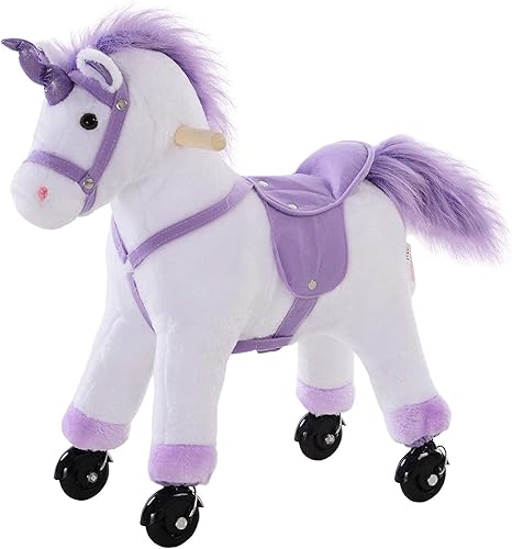 Yysdh Caballo Pony Mecanico Para Cabalgar Balancin Con Ruedas Peluche Caballito Juguete Con Sonidos 55x23x60cm Amazon Es Deportes Y Aire Libre