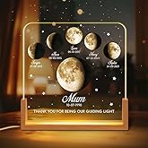 NAZENTI Personalized Acrylic Led for Mom Moon Phase Custom Gift for Mama Grandma Mother's Day Bedroom Décor