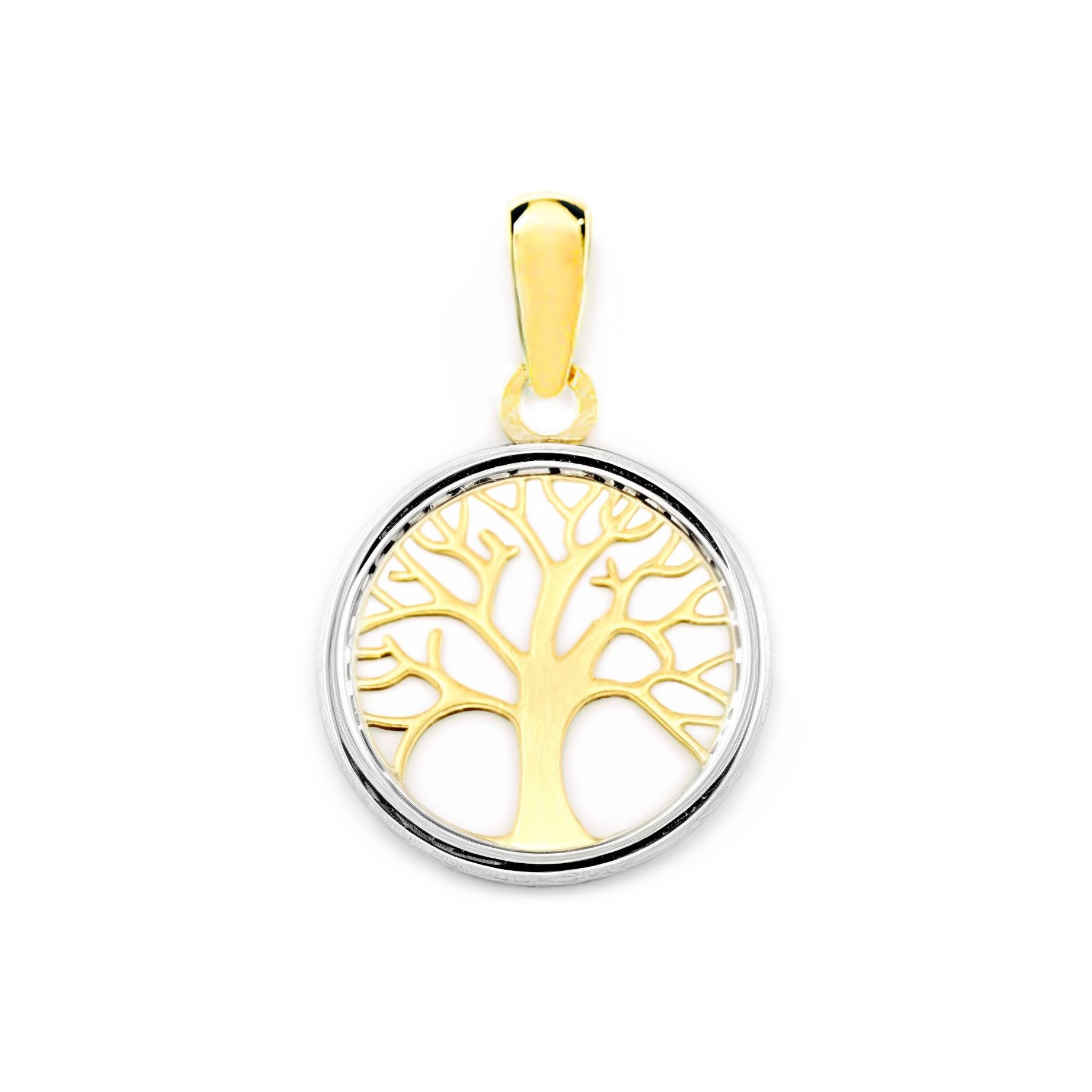 Monde Petit 9ct 2 Colour Gold tree of Life Children's Pendant