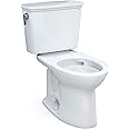 TOTO Drake Transitional Two-Piece Elongated 1.28 GPF TORNADO FLUSH Toilet with CEFIONTECT, Cotton White - CST786CEG#01