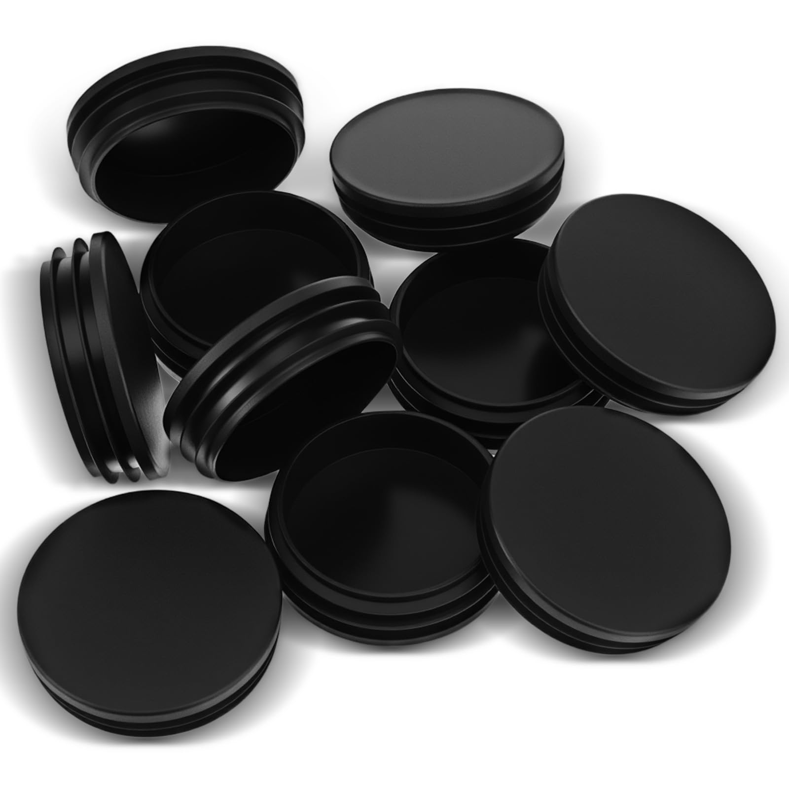 Photo 1 of 15PCS 2 3/8 Inch (60mm) Round Plastic Plugs, Black Tubing End Cap Glide Insert Furniture Finishing Plug Insert End Caps for Round Metal Tube Pipes Post Chairs Furniture