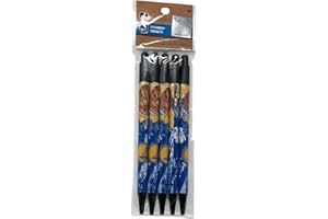 Pro Specialties Group NBA Golden State Warriors 5-Pack Retractable Click Pens- Great Stocking Suffers and Party Favors