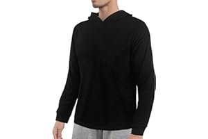 USKOY Mens Casual Hoodies Cotton Hooded Shirts Pullover Sweatshirts Comfy Long Sleeve Fitted