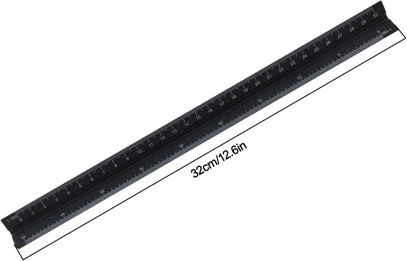OTOTEC Triangular Scale Ruler 30cm Black Aluminum Alloy Metric Ruler 1:20 1:25 1:50 1:75 1:100 1:150 for Architect Drafting Engineer Measuring Tools - Image 4