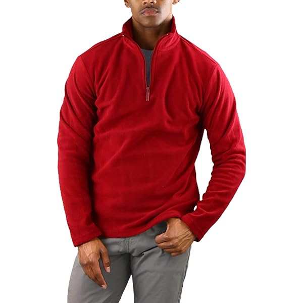 ToBeInStyle Men's Zip Up L.S. High Collar Polar Fleece