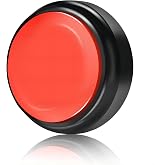 Record Talking Button Easy Button Recording Voice Button Funny OfficeToys Multifunctional Dog Buttons Talk for Communication-Classroom-Friendly Recordable Sound Buttons Buzzer Button（Black+Red