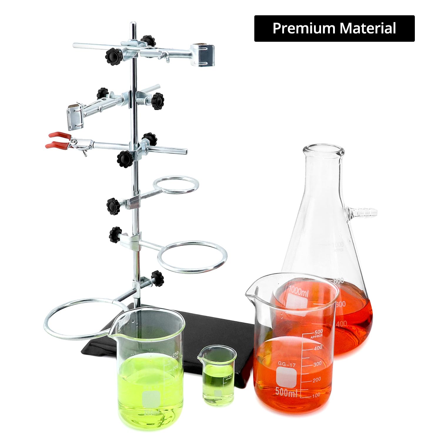 QWORK Laboratory Grade Metalware Set, 2 Pack Lab Support Stand Set With ...