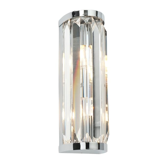 Decorative Bathroom Wall Light In A Chrome With Clear Crystal