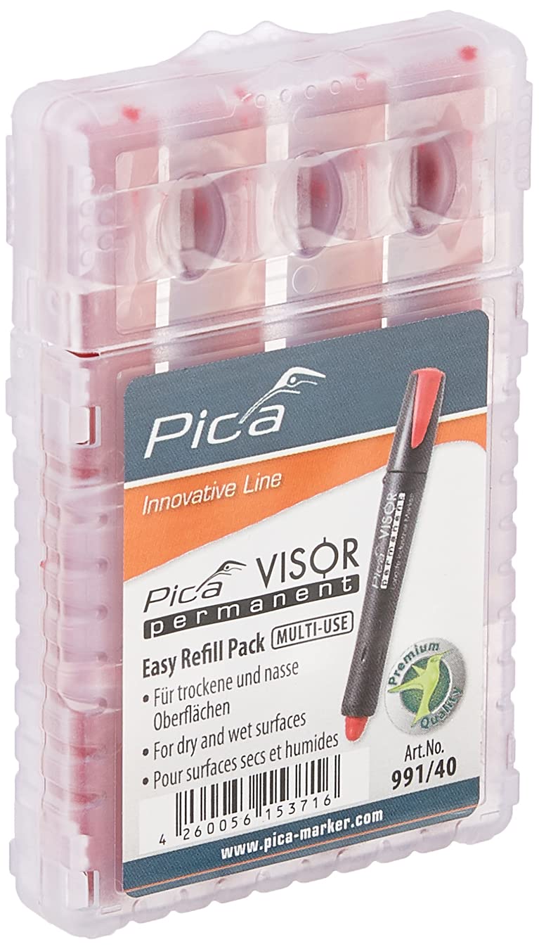 Pica Visor Permanent Longlife Indutrial Marker Refills 4 pack Red 991/40