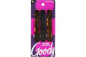 Goody Large Hair Barrettes, 3 Pieces Large Snap Barrette Value Pack, Classic Design for Women