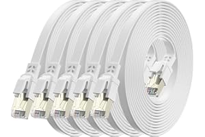 Cat 8 Ethernet Cable 2 FT 5 Pack, BAHIWOM 40Gbps 2000Mhz High Speed Flat Internet Network Cable, Cat8 Ethernet Cable Patch Co