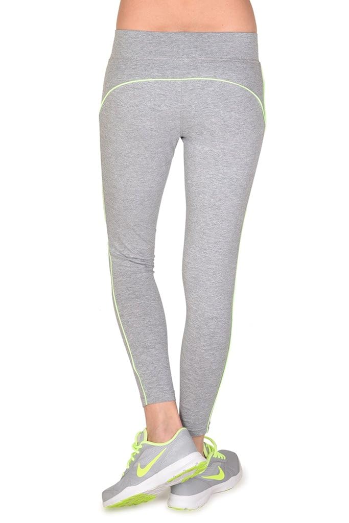 onesport women's cotton spandex jersey grey melange tights(onsp28gg-p)