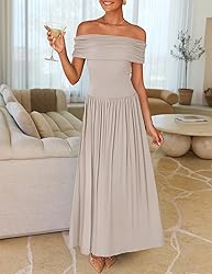 ZESICA Women's Off The Shoulder Maxi Dress 2025